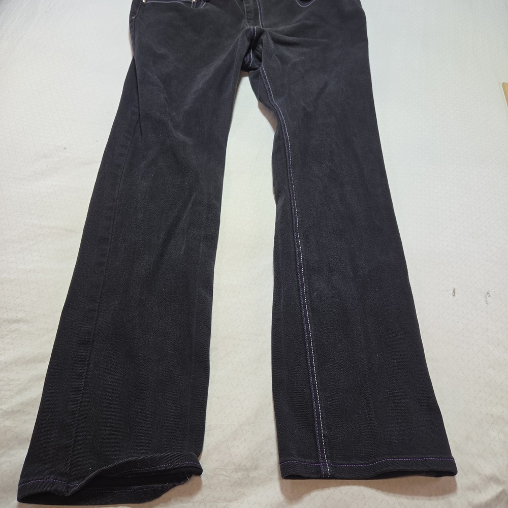 Vintage ROCAWEAR Jeans Dark Blue Size 18 Streetwear Y2K Purple Stitch - Picture 5 of 13